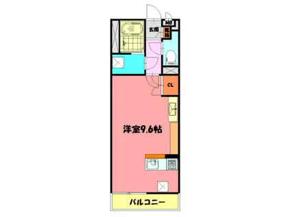 ミランダルピナス弐番館(ワンルーム/1階)の間取り写真