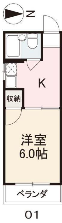 シャトレルセイント(1K/4階)の間取り写真