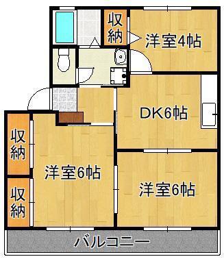 キャンディーハウス(3DK/2階)の間取り写真