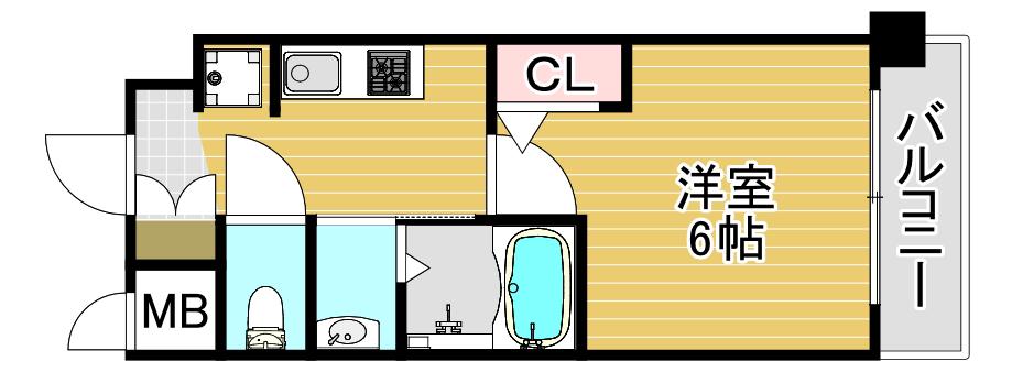 エステムコート大阪シティサイト(1K/8階)の間取り写真