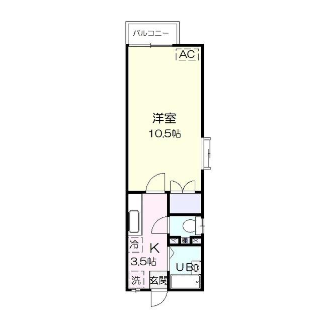 ネオパレス松尾町 C棟(1K/2階)の間取り写真
