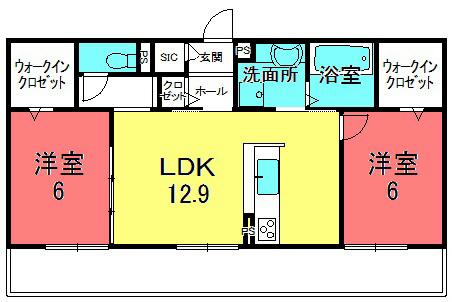 シルトクレーテA棟(2LDK/3階)の間取り写真