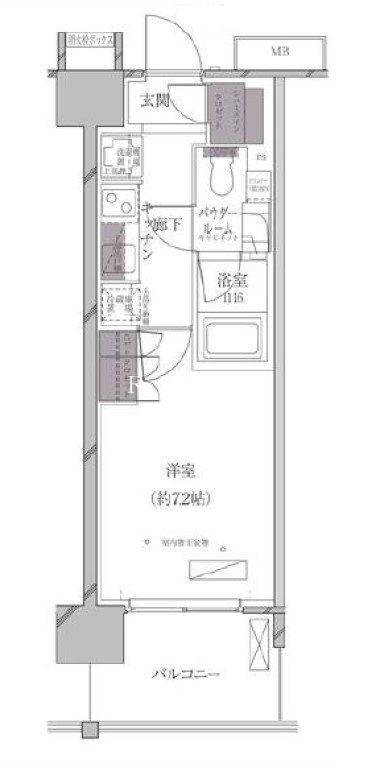A-STANDARD芝浦(1K/7階)の間取り写真