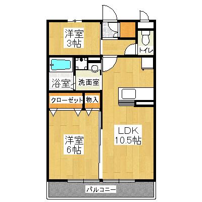 リバーパーク蒲生C(1SLDK/1階)の間取り写真
