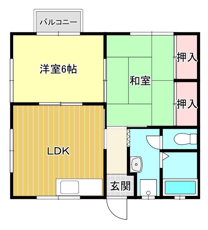 ひまわりかん(2LDK/1階)の間取り写真