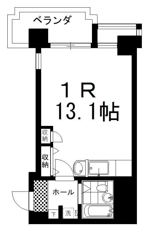 南大通4マンション(ワンルーム/10階)の間取り写真