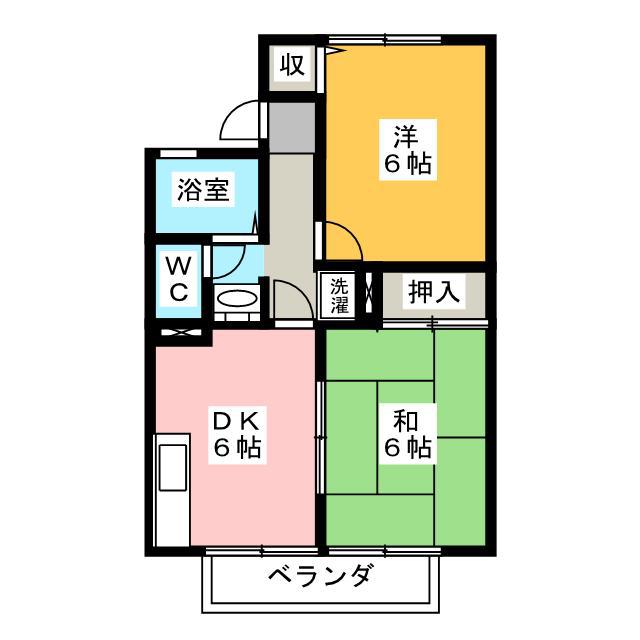 セジュールフェスタ(2DK/1階)の間取り写真