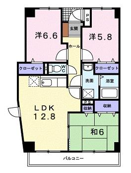 トランキルレジデンス(3LDK/3階)の間取り写真