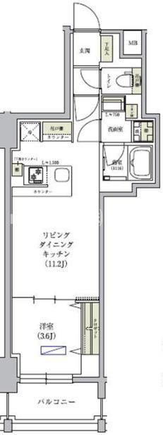 アーバネックス谷町四丁目(1LDK/2階)の間取り写真