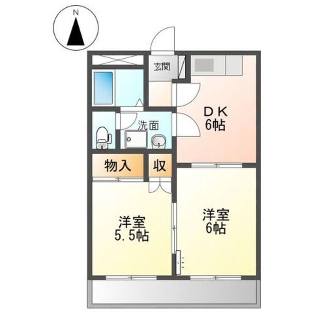 ダンサエルマーナ(2DK/1階)の間取り写真