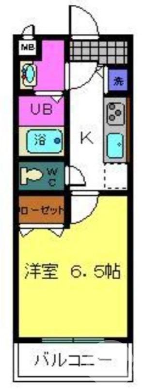 シャルマンフジもずウエスト(1K/5階)の間取り写真