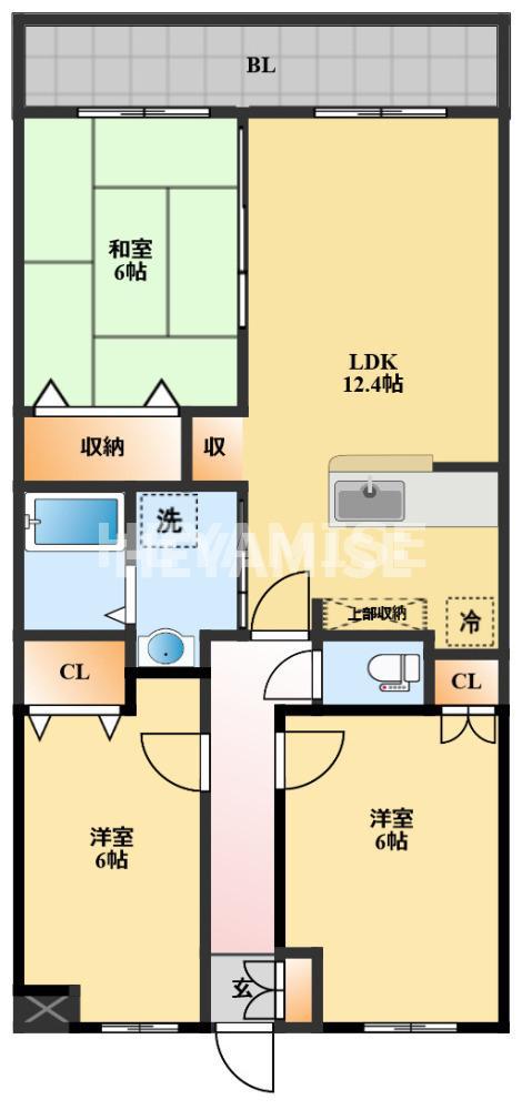 ルネスセンチュリー(3LDK/1階)の間取り写真