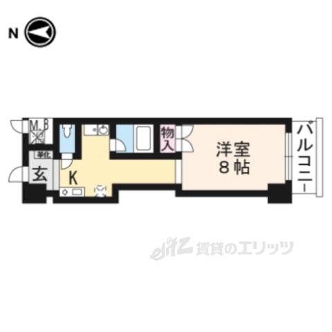 KIND3 南館(1K/5階)の間取り写真