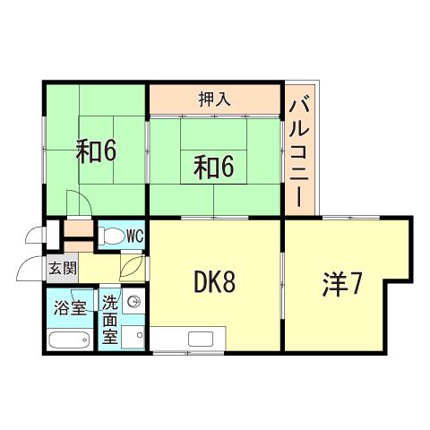 秋定マンション(3DK/2階)の間取り写真