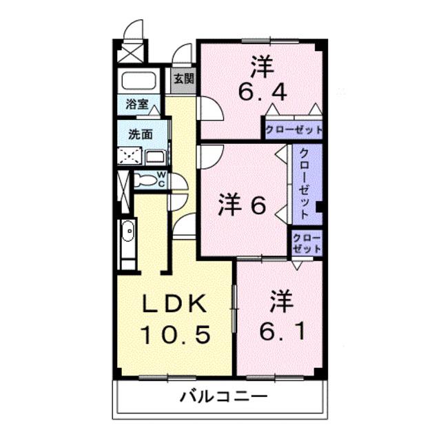 グランド・メール(3LDK/4階)の間取り写真