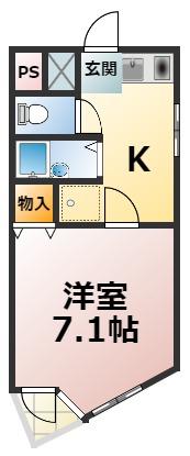 エスポ・アール(1K/2階)の間取り写真
