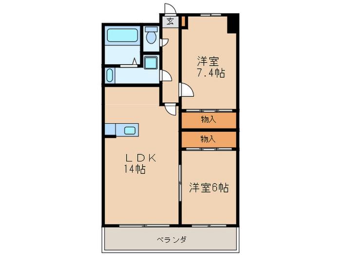 インプルーブ金山(2LDK/9階)の間取り写真