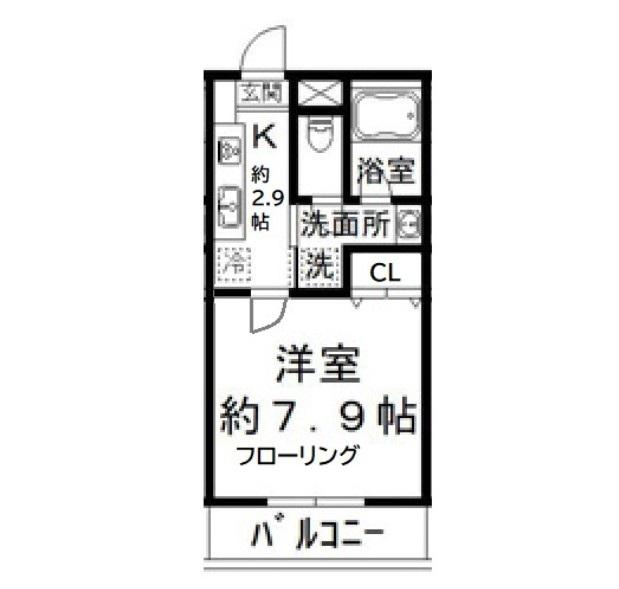 エム・ケイ西船(1K/2階)の間取り写真