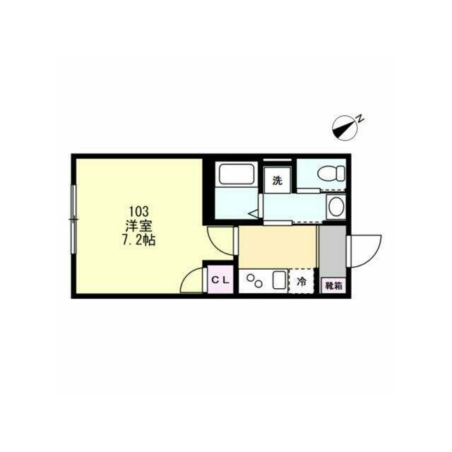 FELICE鵠沼海岸(1K/1階)の間取り写真