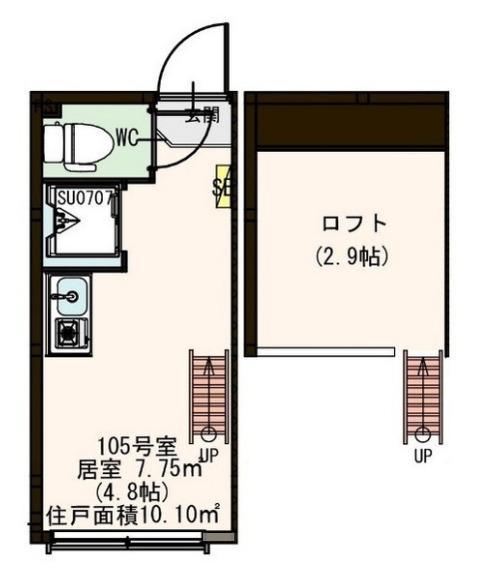 メゾン上北(ワンルーム/1階)の間取り写真