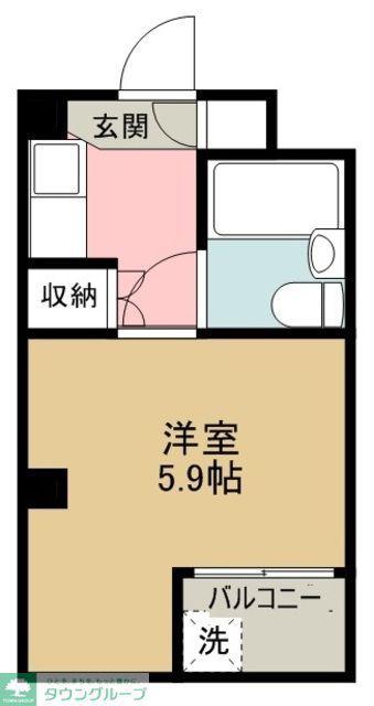 武蔵ビル(1K/3階)の間取り写真