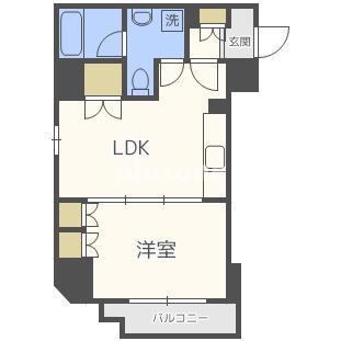 南堀江アパートメントグランデ(1LDK/11階)の間取り写真