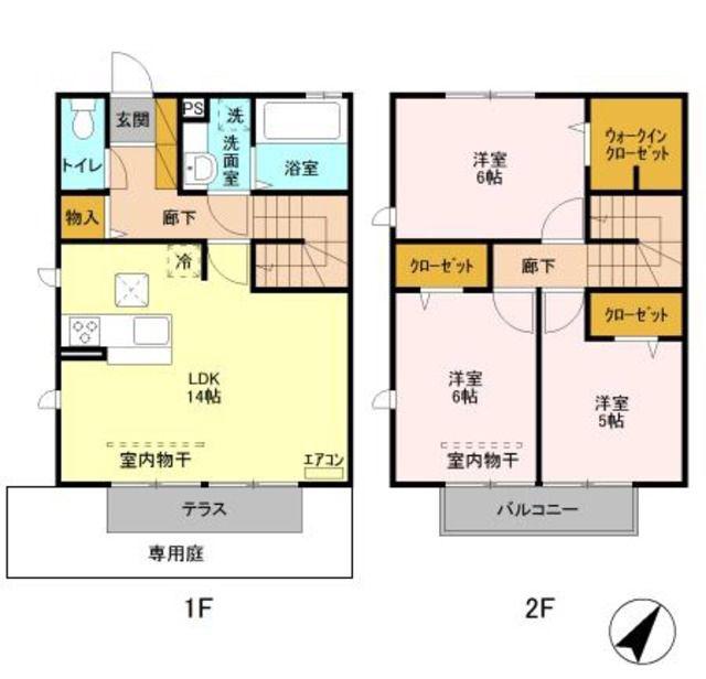 オンディーナ(3LDK/1階)の間取り写真