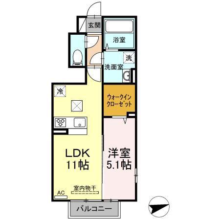 マーメゾン(1LDK/1階)の間取り写真