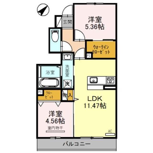 FLORA LILY(2LDK/1階)の間取り写真