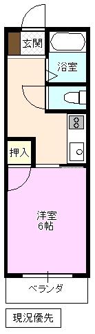 タカプナビレッジ(1K/2階)の間取り写真