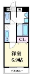 MISTRAL千代田町(1K/3階)の間取り写真