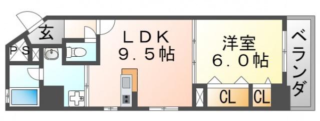 アルシェ・垂水(1LDK/3階)の間取り写真