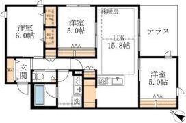グランヴィラ社台(3LDK/1階)の間取り写真