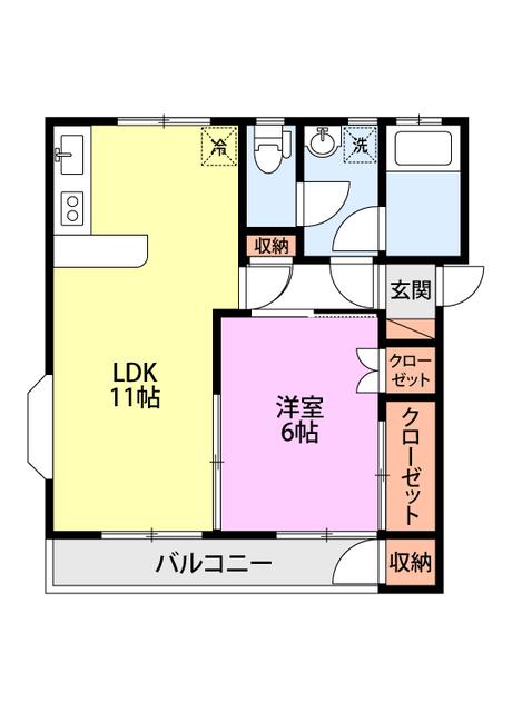 パークプラザ小針(1LDK/1階)の間取り写真