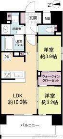 ソルレヴェンテ新梅田(2LDK/4階)の間取り写真