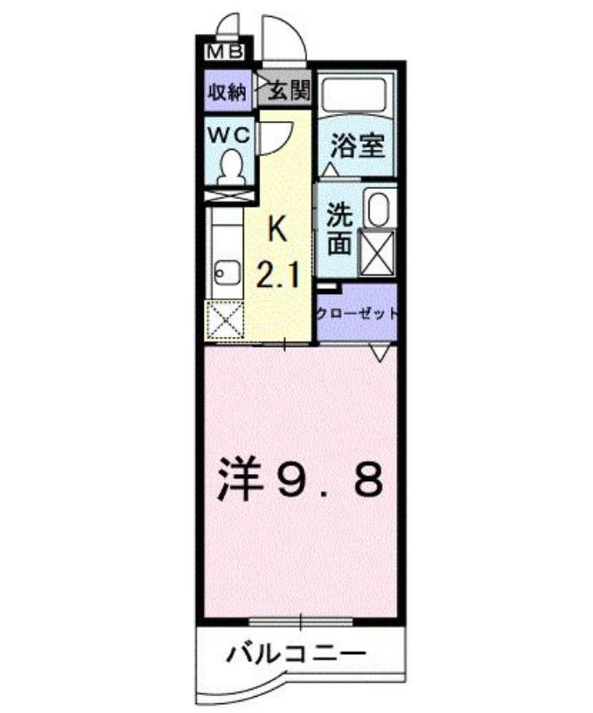 ベル ファーム(1K/1階)の間取り写真