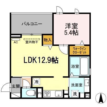 クオレアス乗江(1LDK/3階)の間取り写真
