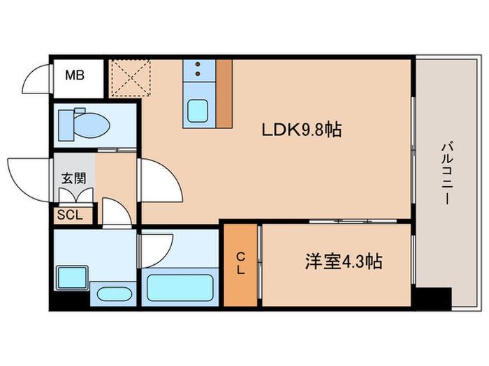 プレジオ塚本ASIAN(1LDK/10階)の間取り写真