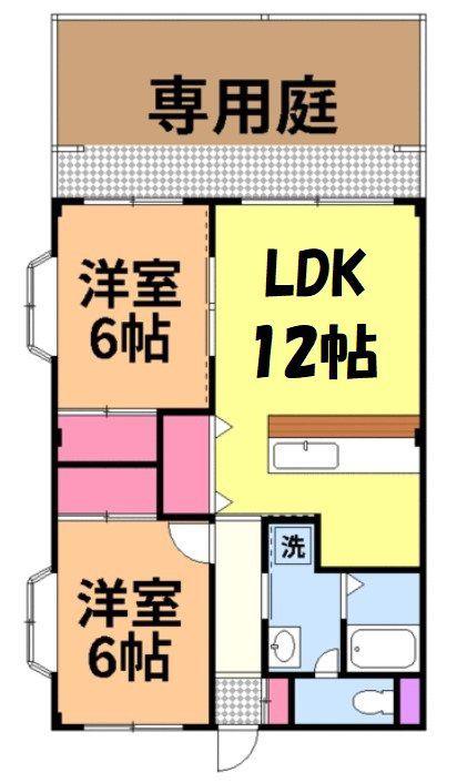 ロイヤル島田(2LDK/1階)の間取り写真