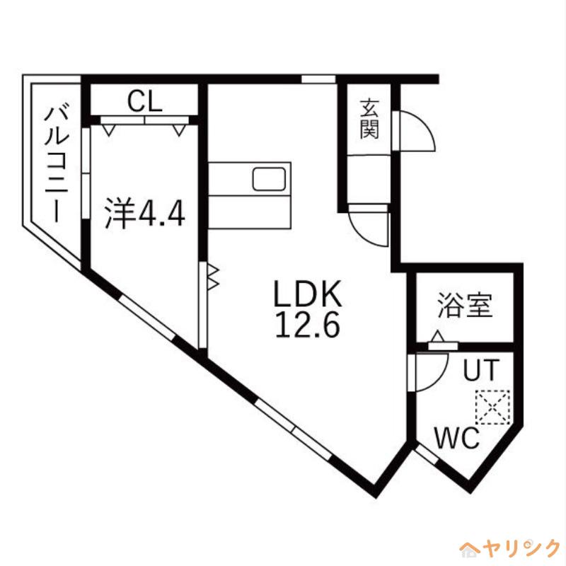 LEGIOIE太閤通駅4(1LDK/4階)の間取り写真