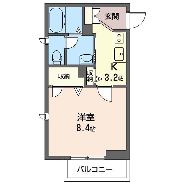メゾン ブランシュ(1K/2階)の間取り写真
