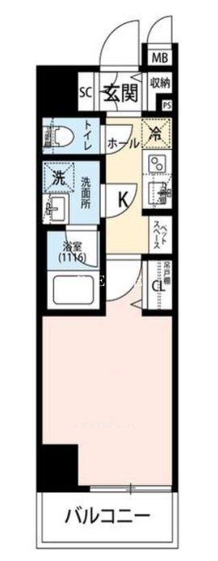 プレール・ドゥーク浅草IV(1K/3階)の間取り写真