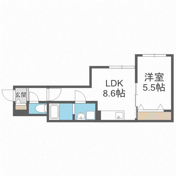ASTER TOYOHIRAアステールトヨヒラ(1LDK/2階)の間取り写真