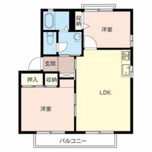 ルーエ・セイベエ荘B(2LDK/2階)の間取り写真