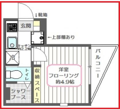ルシエルブルー(1K/1階)の間取り写真