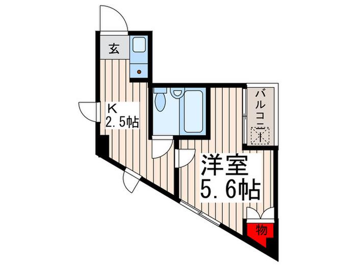 岡田ビル(1K/5階)の間取り写真