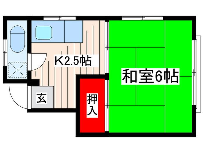 ハイツ鶴巻(1K/3階)の間取り写真