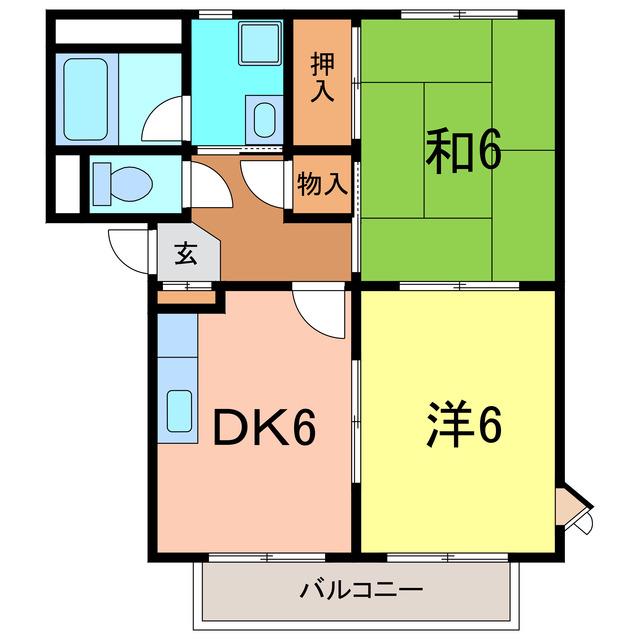 サープラスサンアイA棟(2DK/2階)の間取り写真