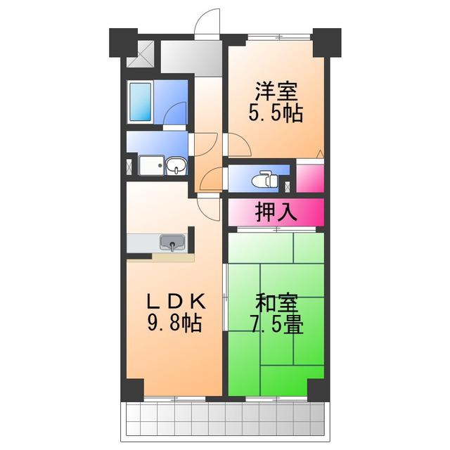 サンクレスト28(2LDK/6階)の間取り写真
