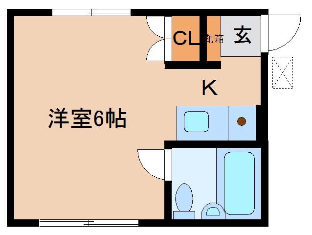 リッツT(ワンルーム/2階)の間取り写真